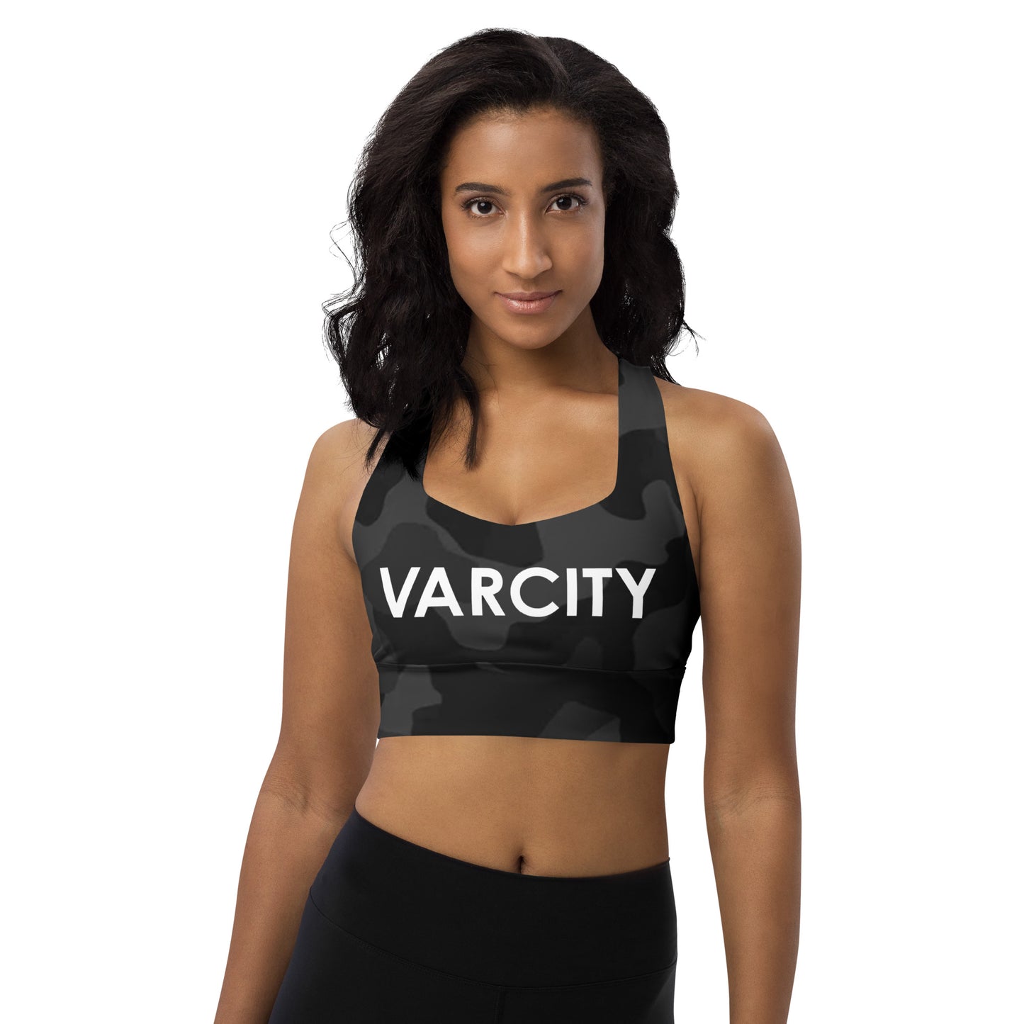 Women's Varcity Brand Longline Stealth Sports Bra