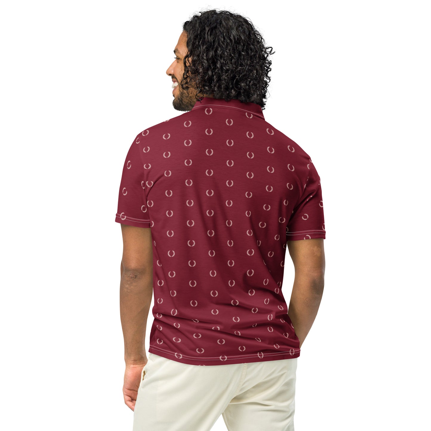 Men's Varcity Club Crest Stamped Slim Fit Golf Polo